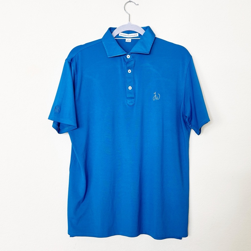 Holderness & Bourne The Macdonald Knit Polo teal / blue Size L